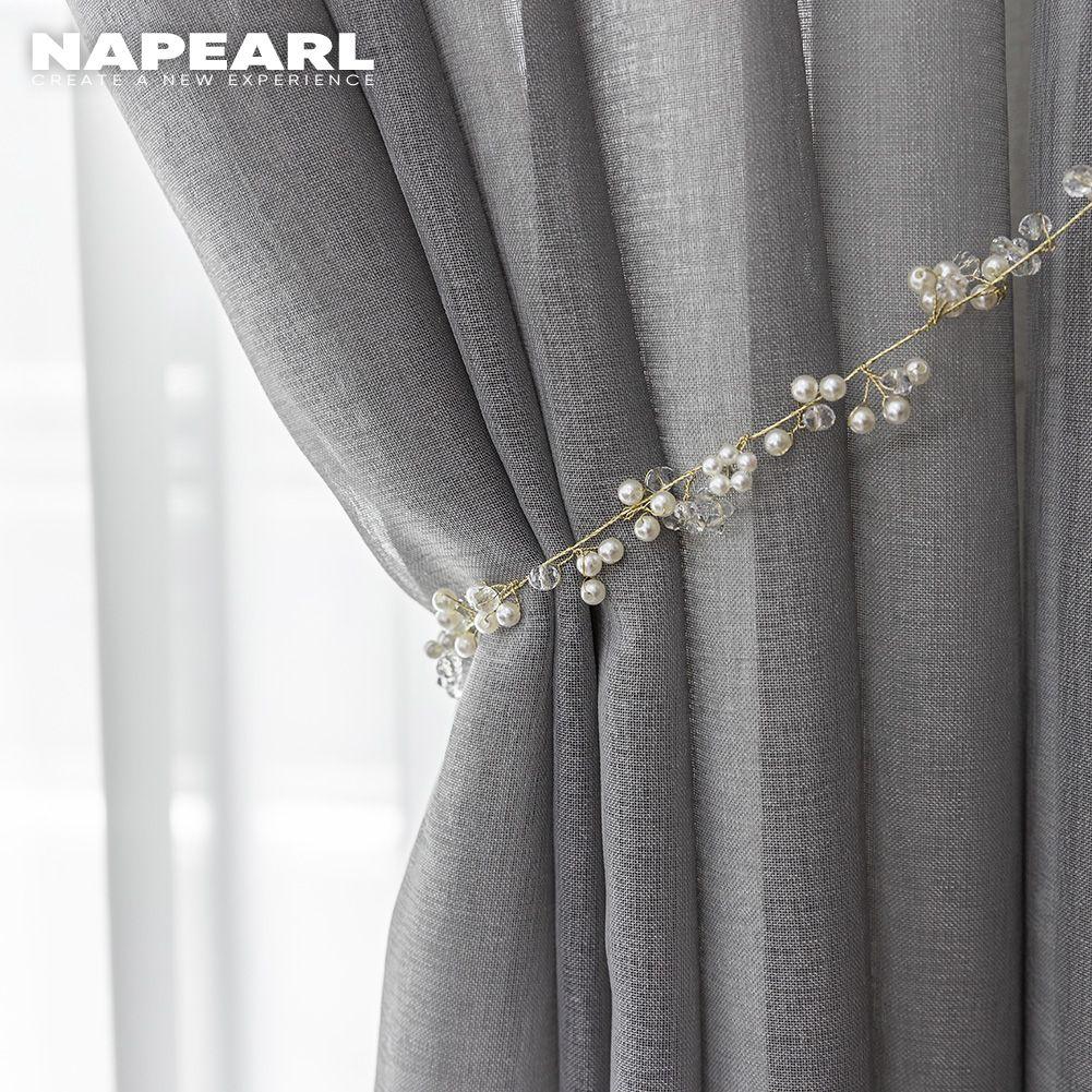 1PC NAPEARL Simple Elegant Tulle Sheer Curtain Solid Color Window Screening for Living Room Bedroom Home Decor