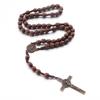 Crocifisso lavorato a mano Tessitura religiosa Rosario Rosario Cattolico Ciondolo Collana di Gesù Cristiana Gioielli Religiosi per W