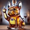3D Middle Finger French Bulldog Whiskey Decanter, Dog Whiskey Wine Glass Bottle, For Bar, Office, Home Decor(C)
