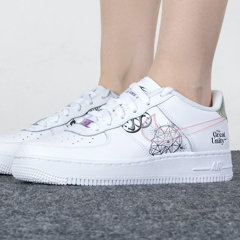 Nike Air Force 1 BG The Great Unity Kids Sneakers White Black Pink-Salt DM5457-110