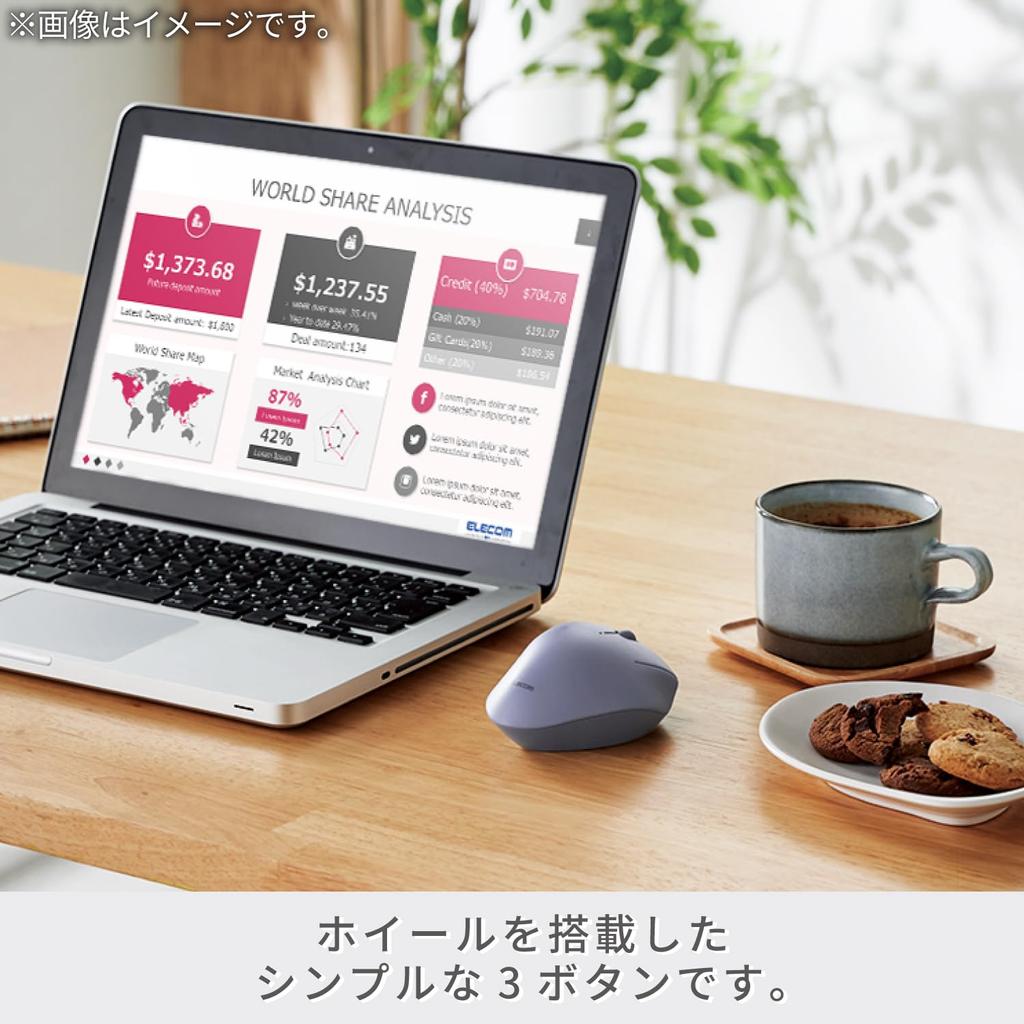 ELECOM Maus Kabellose Maus SHELLPHA Bluetooth Leise Antibakteriell 3 Tasten Navy M-SH10BBSKNV