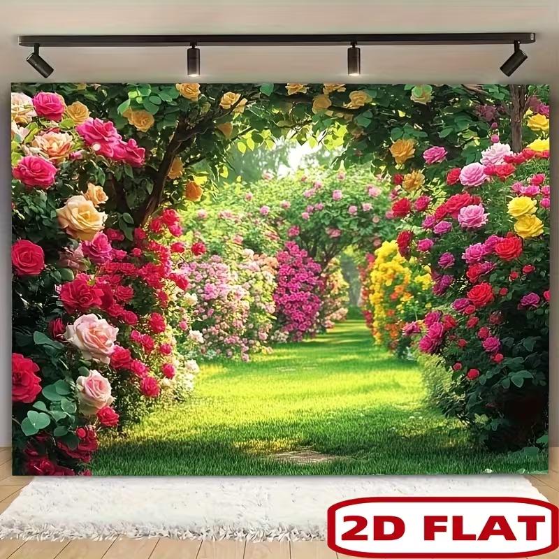 2D Flat Printing Rose Arch Backdrop for Weddings, Birthdays & Photoshoots