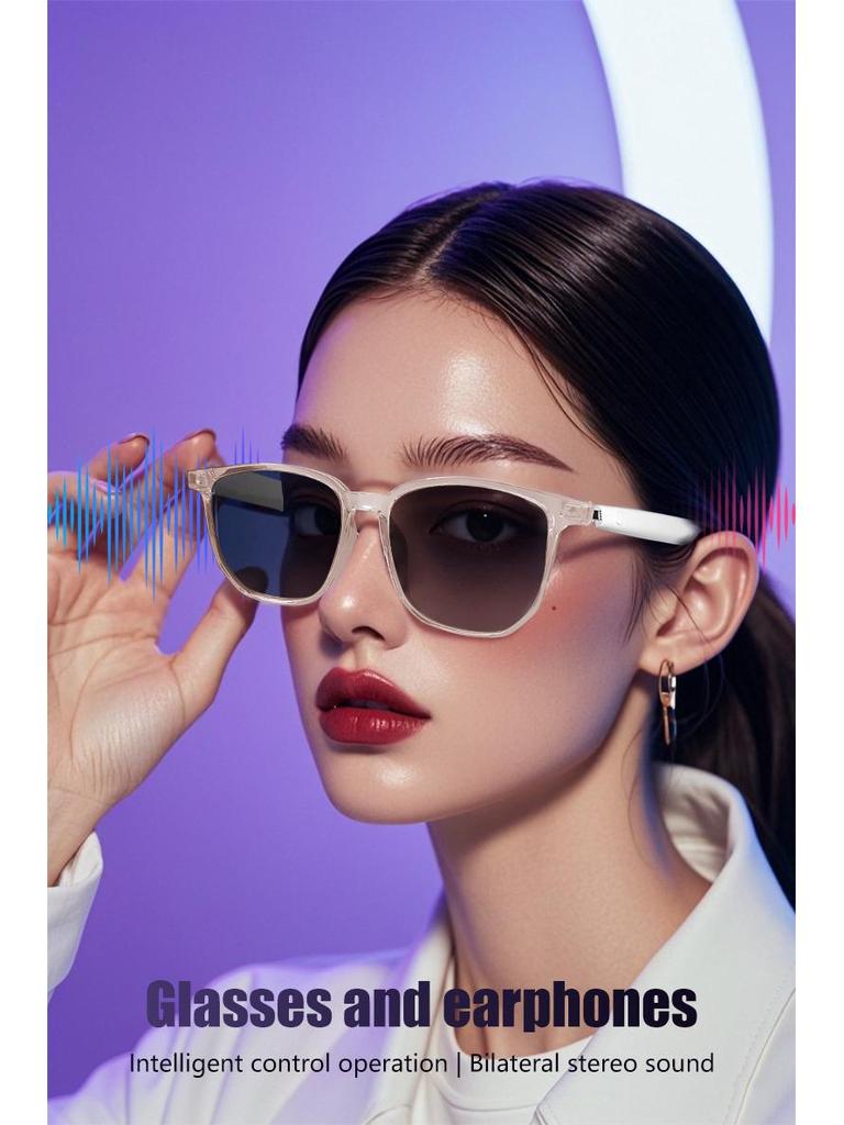GS03 Polarized Bluetooth Smart Sunglasses: UV & Blue Light Protection, Music & Call Compatible, with Interchangeable Lenses