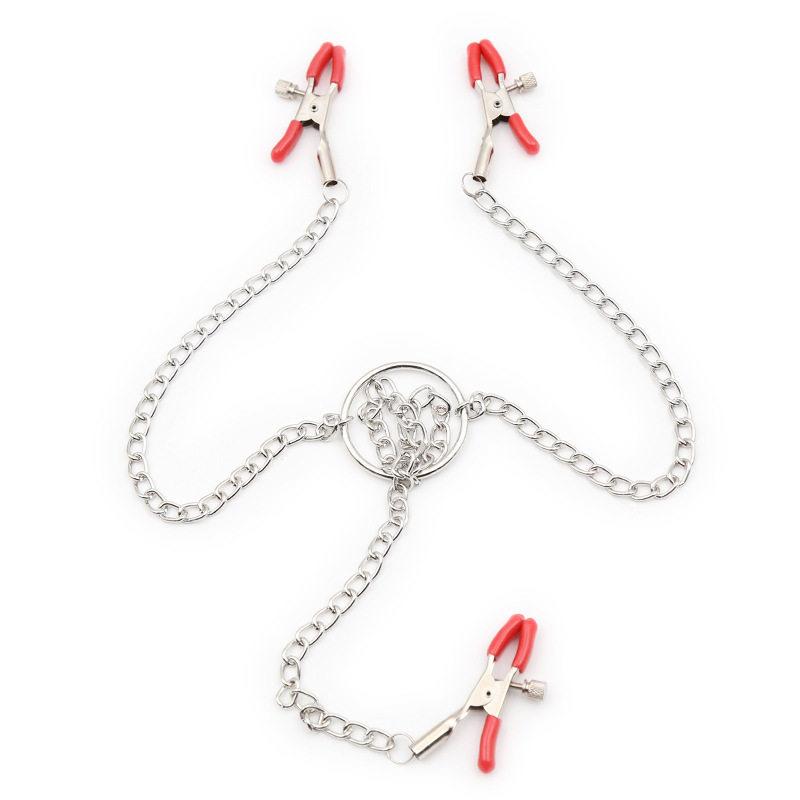 Adjustable Y-Shaped Mamilla Clitoris Mamilla Clamp With Metal Chain Bondage Adult Sex Toy Jewellery Triple nipple clip