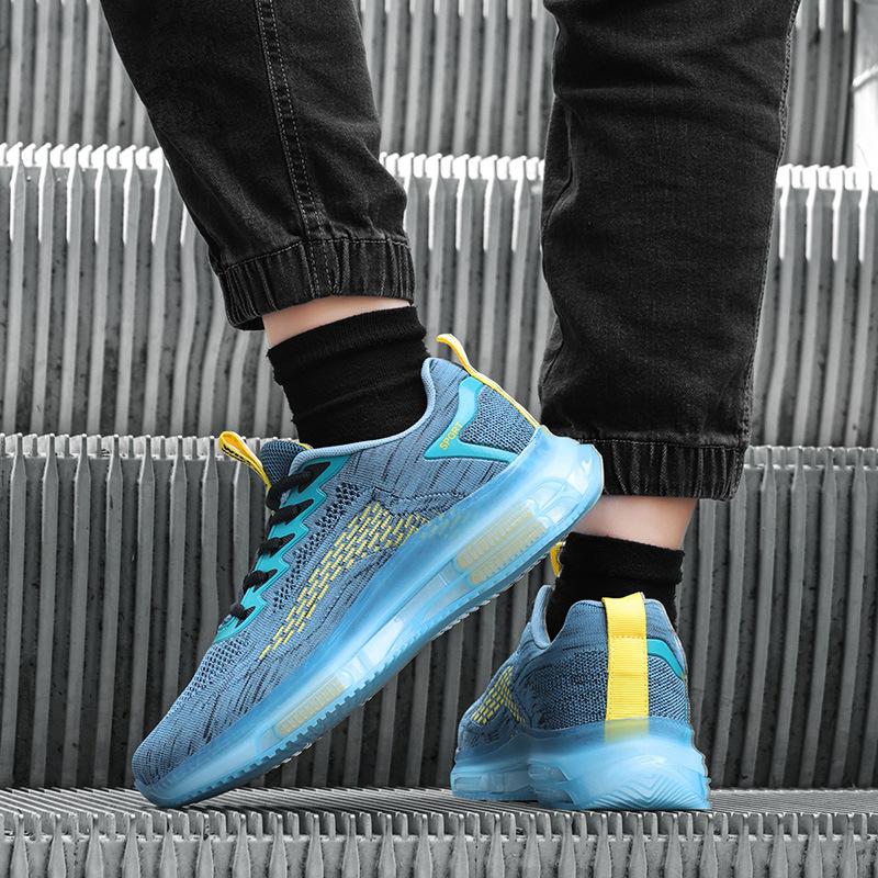 New Spring and Summer Large-size Men's Shoes Breathable Mesh Sporty Style Thick Sole Elevated Street Fashion Running Shoes