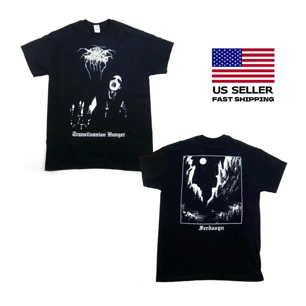НОВЫЙ DARKTHRONE группа Короткий рукав Двусторонняя Черная Все размеры OM216 Унисекс Футболка Графическая футболка S
