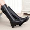 Boots Women's Soft Leather Coarse Heel New Women's Boots Fleece Knight Boots Skinny Over Knee Boots Women's Flat Casual Leather Boots