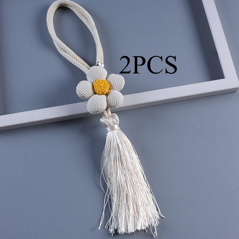 2PCS.2025 New Five-Petal Flower Curtain Tiebacks, Cottagecore Tassel Straps, Universal Decor Accessories for Home
