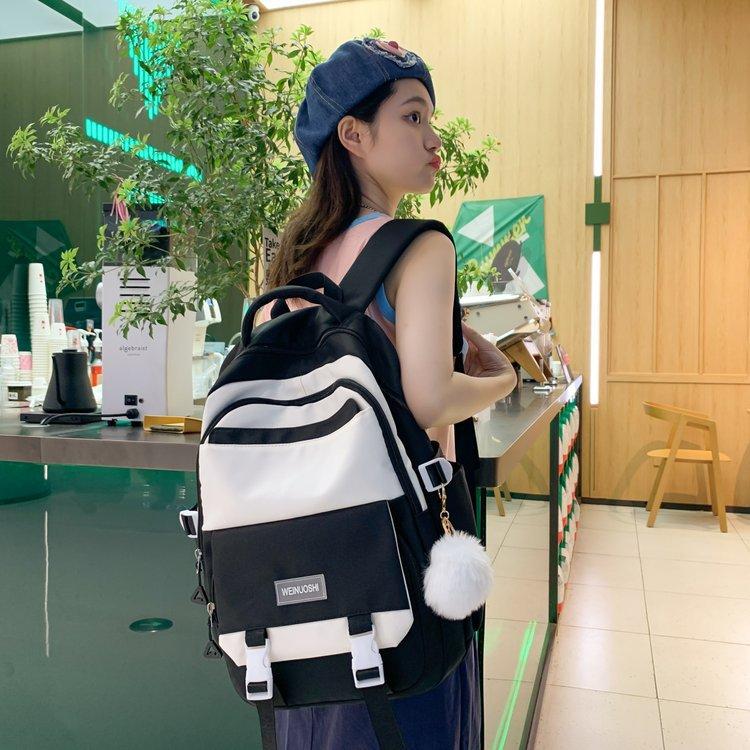 School Bag Female Korean Version Harajuku Ulzzang High School Student Backpack Large Capacity Junior High School Mori Versatile Ins Backpack