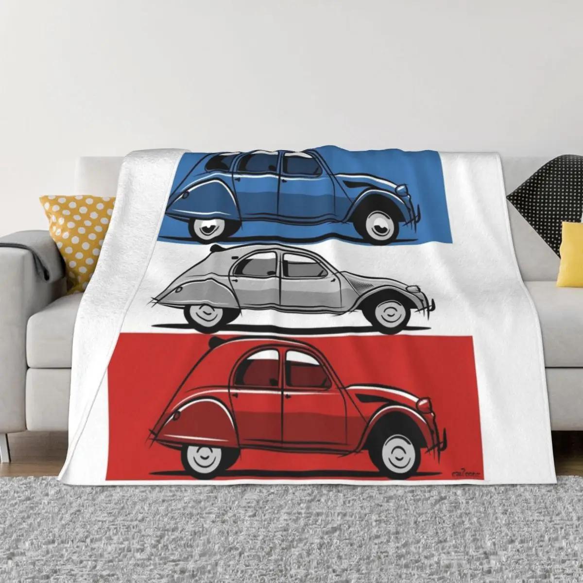 Citro?n 2CV red, white and blue Throw Blanket Soft Blanket Fluffy Shaggy Blanket Designer Blankets blankets for winter 30x40in