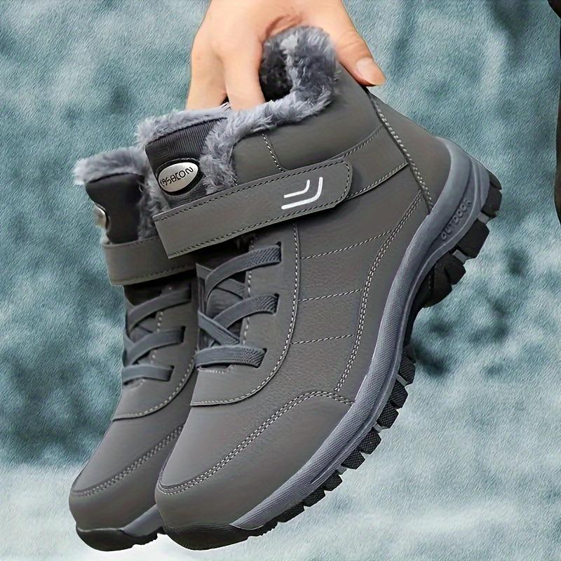 Stivali da neve invernali da uomo, comodi, foderati in peluche, antiscivolo, caldi, alti, impermeabili, traspiranti, comode scarpe da ginnastica per il tempo libero casual, escursioni all'aperto