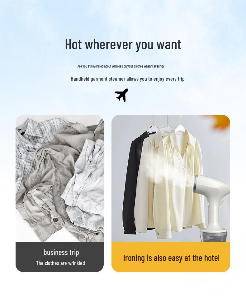 Portable Handheld Garment Steamer for Quick Ironing