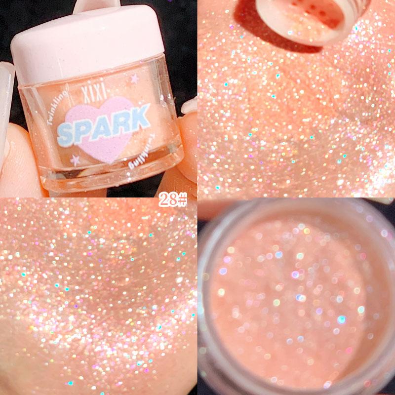 Gilded Pink Pearl Highlighter Powder High Gloss Glitter Loose Powder White Moonlight Shimmer Powder Face Body Highlight Makeup