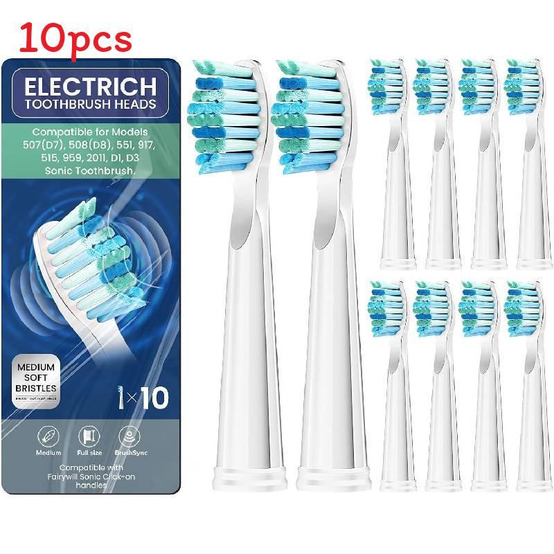 Electric Toothbrush Heads Set With Replacement Tips For Fairywill Fw-507/508/551/917/959 Series Oral Care