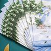 Light Blue Snowman Print Christmas Paper Napkins - Festive Atmosphere, Virgin Wood Pulp, Square Design