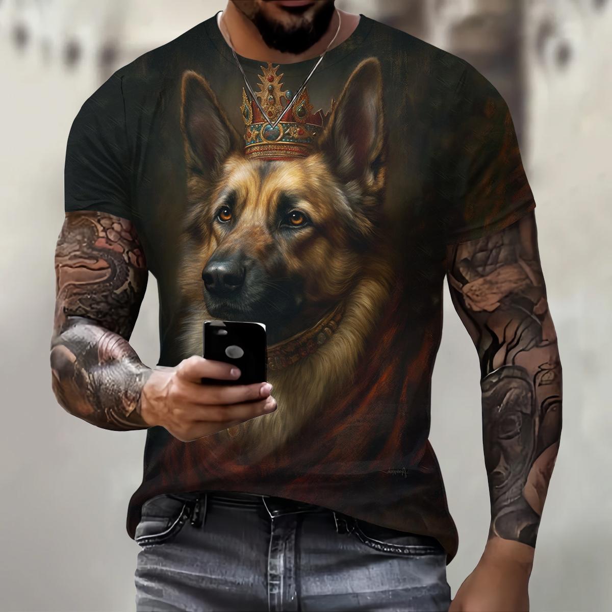 

Забавная футболка с 3D-принтом животных для мужчин, уличный тренд, пуловер в стиле Харадзюку, повседневная футболка с коротким рукавом и круглым вырезом, модный свободный летний топ 6XL