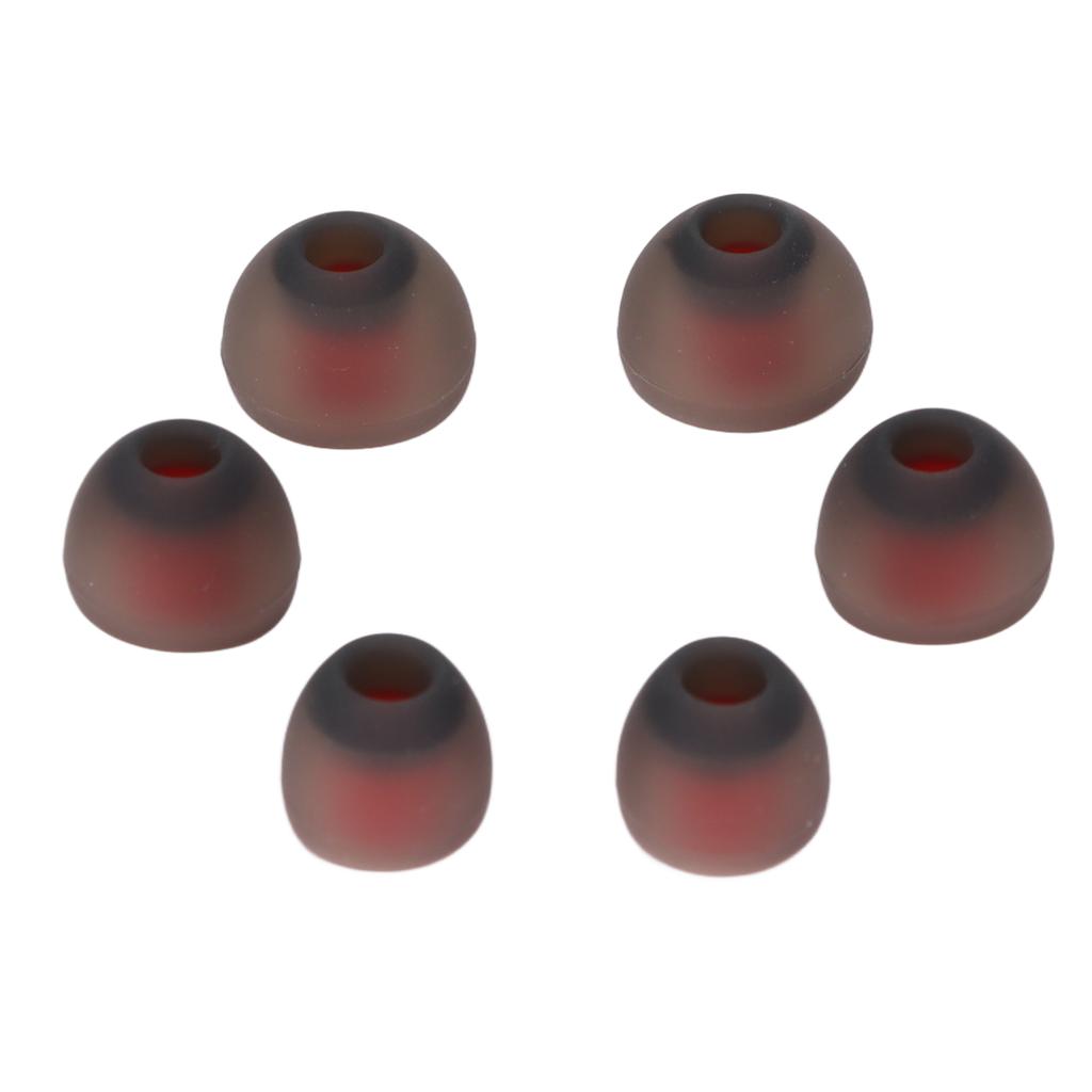 6pcs Silicone Eartips Gray Red Noise Reduction Comfortable Replacement Earplugs for Philips for