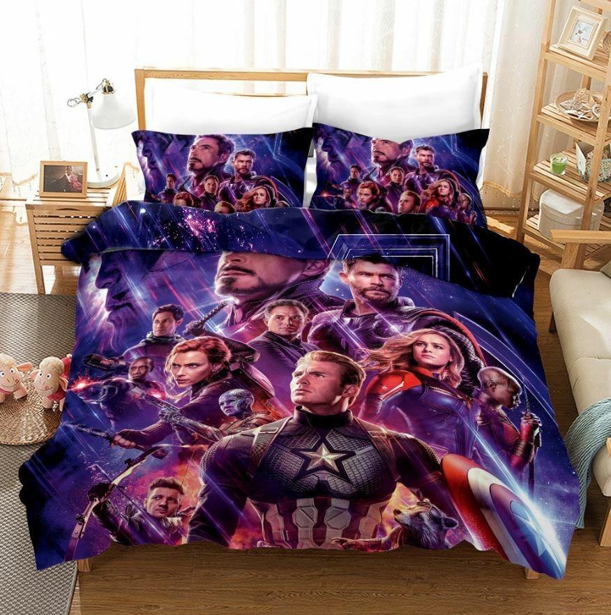 Cartoon Duvet Cover Captain America Pillowcase Bedding Set Adult Boy Girl Bedroom Decoration Children Single Double Large Size