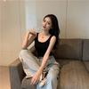 Ribbed Sleeveless Slimming Camisole - Women's Solid Color Low Collar Top