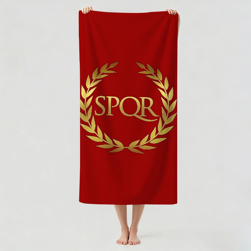 Fashion print SPQR Towel Drying Bath Towel Applicable To Light Swimming Camping Yoga Beach Out