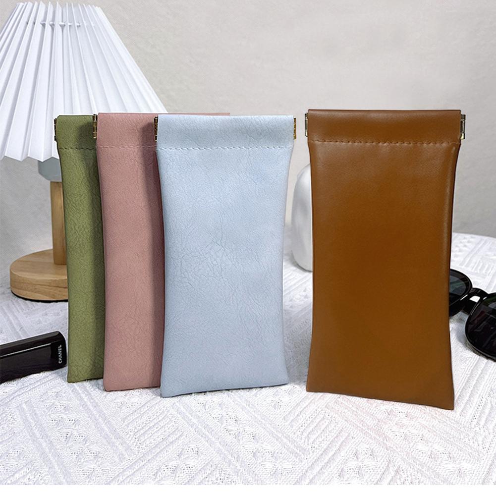 Sonnenbrillentasche mit Quetschverschluss, wasserdicht, einfache Aufbewahrungstasche für Brillen, einfarbige Schutzhülle für Brillen zur sicheren Aufbewahrung