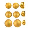 Minimalist Matte Round Bead Stud Earrings for Women,Gold Color Stainless Steel Earrings,Fashion Jewelry Gifts
