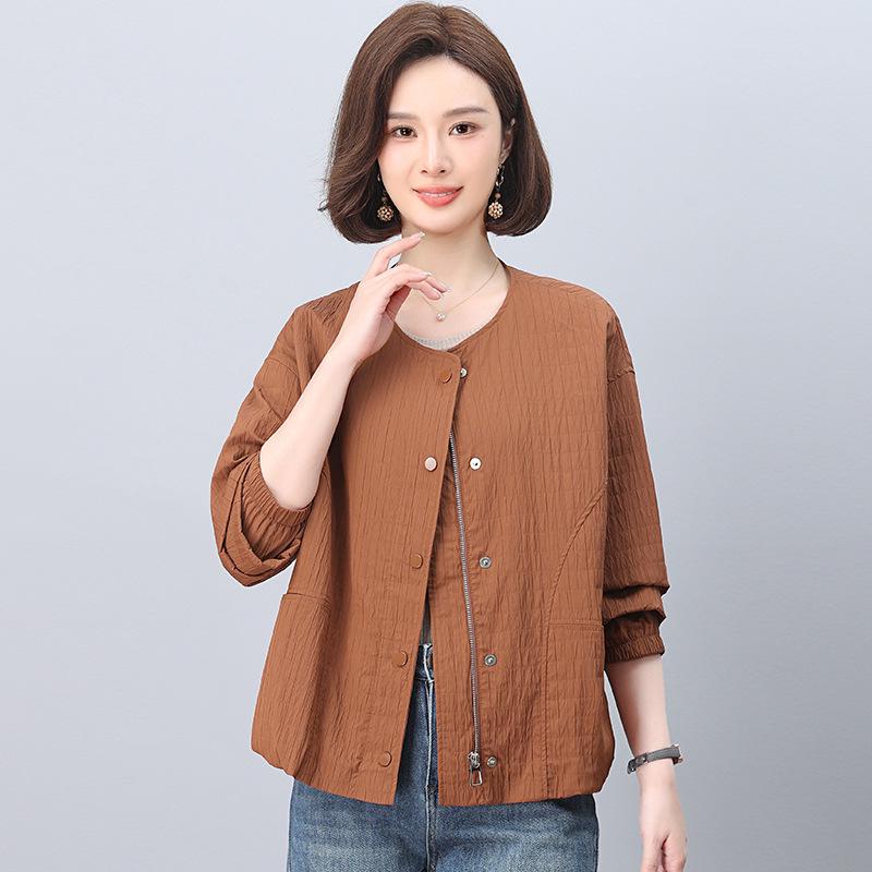 Casual Loose-Fit Jacket for Middle-Aged Women - 2025 Spring/Autumn Fashion Style