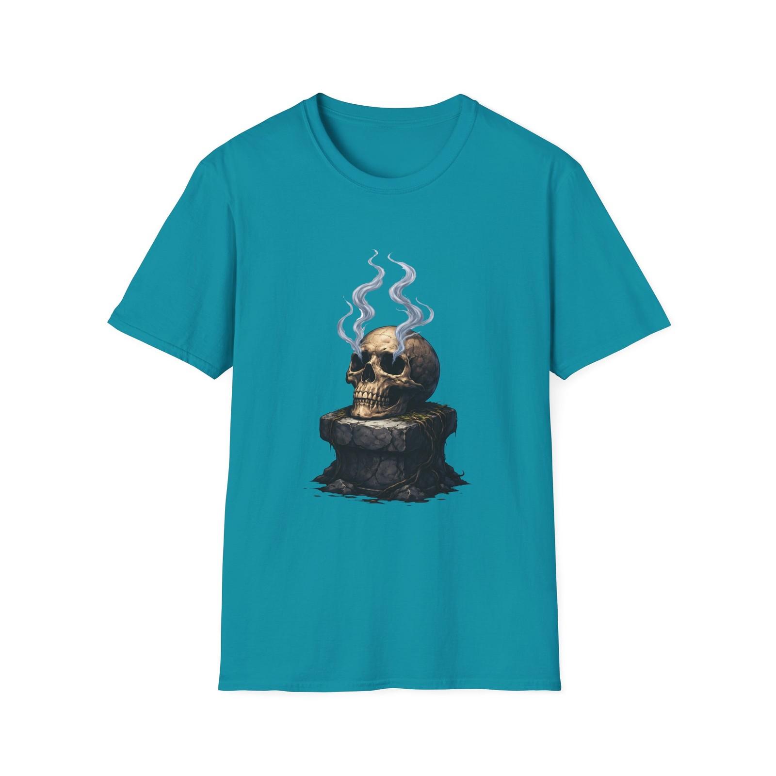 Unisex Softstyle T-Shirt Skull Gothic Dark Fantasy Smoke Occult Halloween Horror S