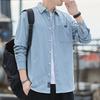 Pure Cotton Men's Long-sleeved Shirt Spring Autumn New Tops Versatile Men's Washed Fabric Thickened Shirts