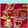 Orange Tree Light Up Diy Block Set With Traditional Chinese Figures For Kids Play And Educational Fun