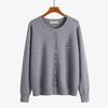 Plus Size Women's Bear Embroidery Knit Cardigan - Autumn/Winter 2026 Round Neck Thick Sweater Coat (220 Jin)