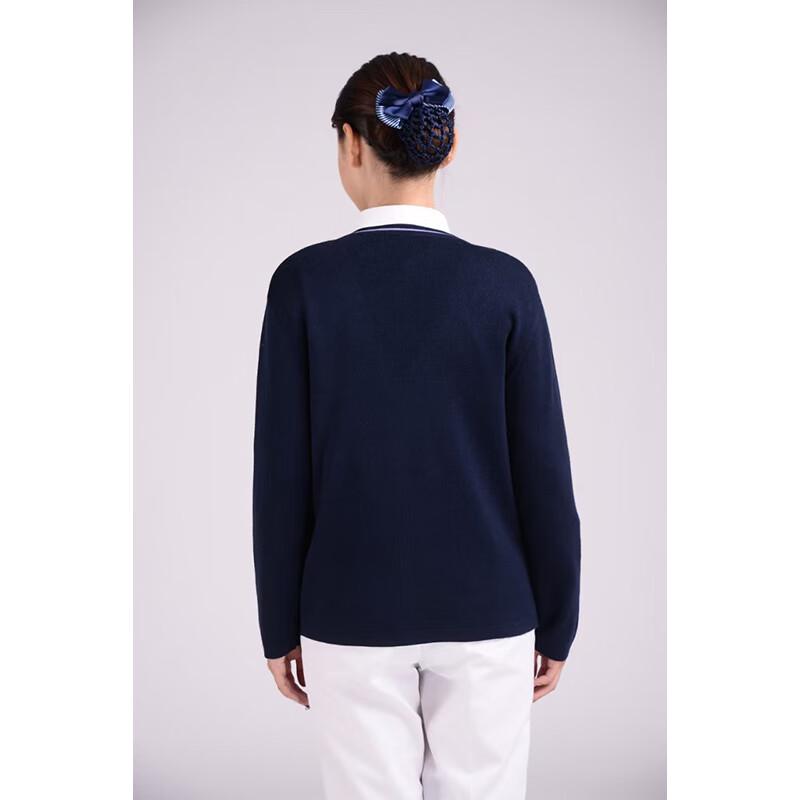 Women's V-Neck Thickened Wool Blend Knit Cardigan for Nurses