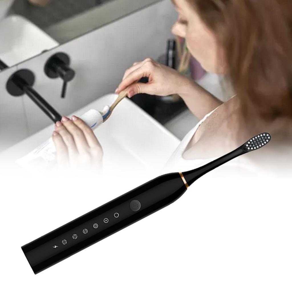Electric Toothbrush 6 Speeds USB Rechargeable Waterproof Electric Toothbrush with 4 Brush Heads for