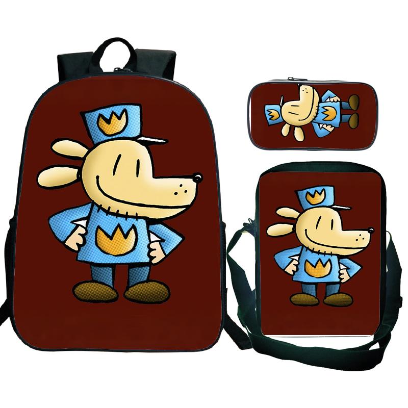 3 Stück Dog Man Rucksack Herren Jugendliche Port Reiserucksack Studenten Schule Umhängetasche Dogman Trend Laptop Rucksack