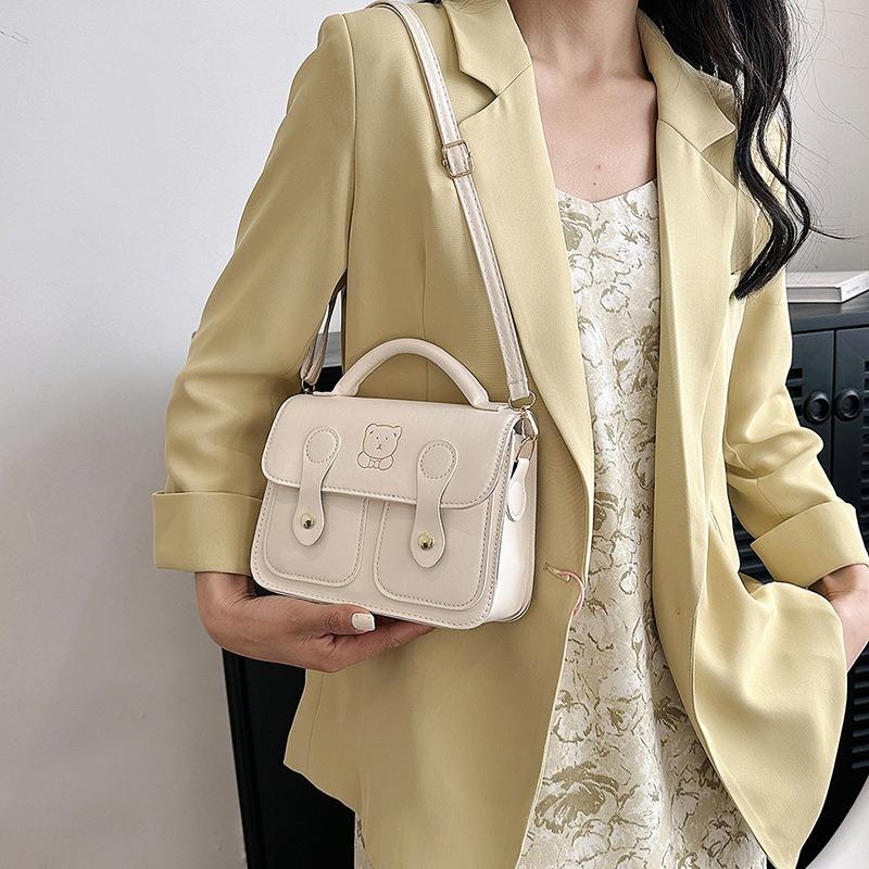 Fashion Portable Cambridge Bag New Simple Design Sense Small Square Bag Niche Texture Versatile Shoulder Messenger Bag Commute