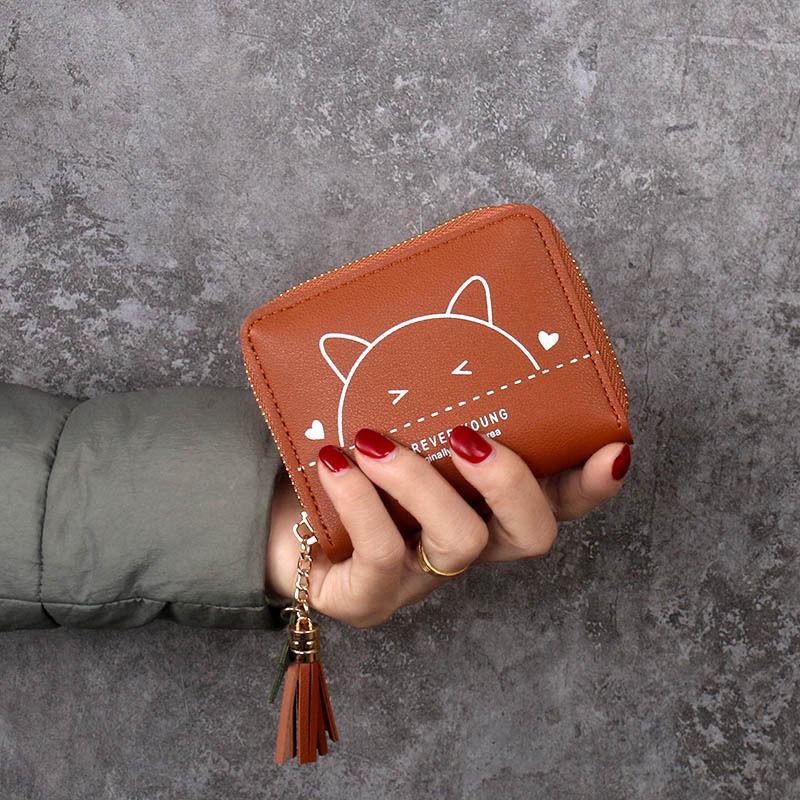 Chic Cat Tassel Wallet - Stylish Coin Purse & Multi-Card Holder for Women