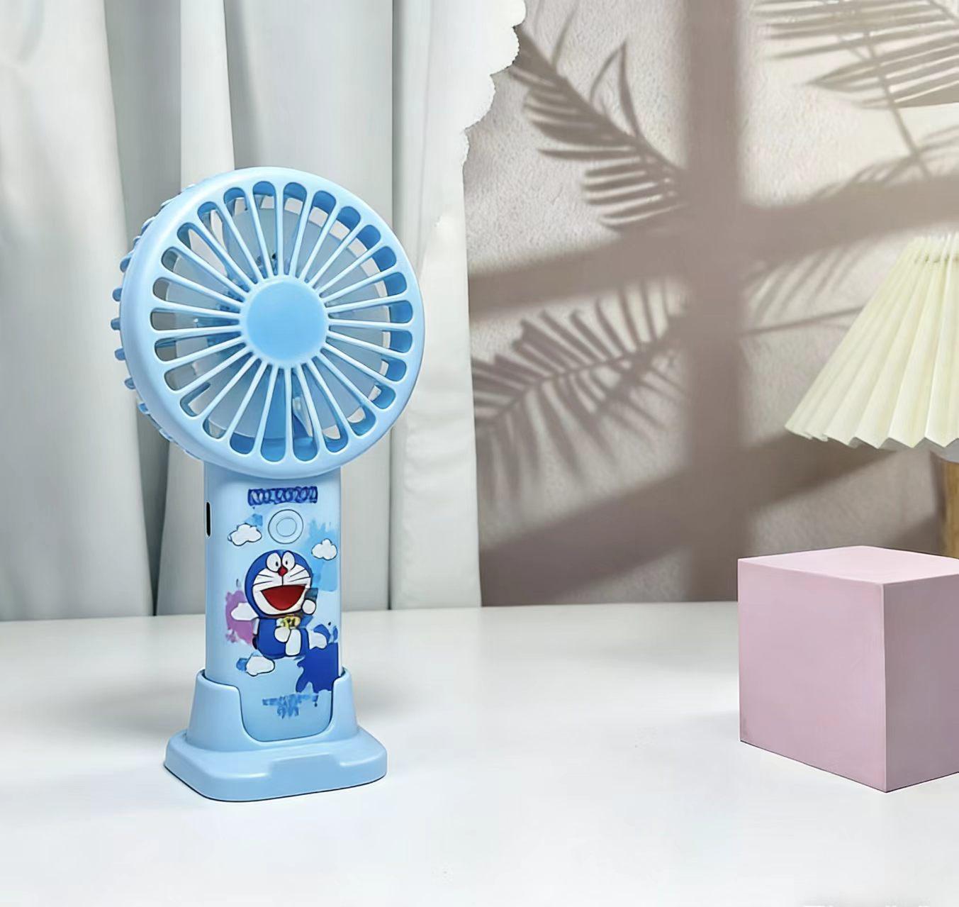 

Portable USB Rechargeable Mini Cartoon Fan - Summer Heat Relief Gift 8×4×15CM синий