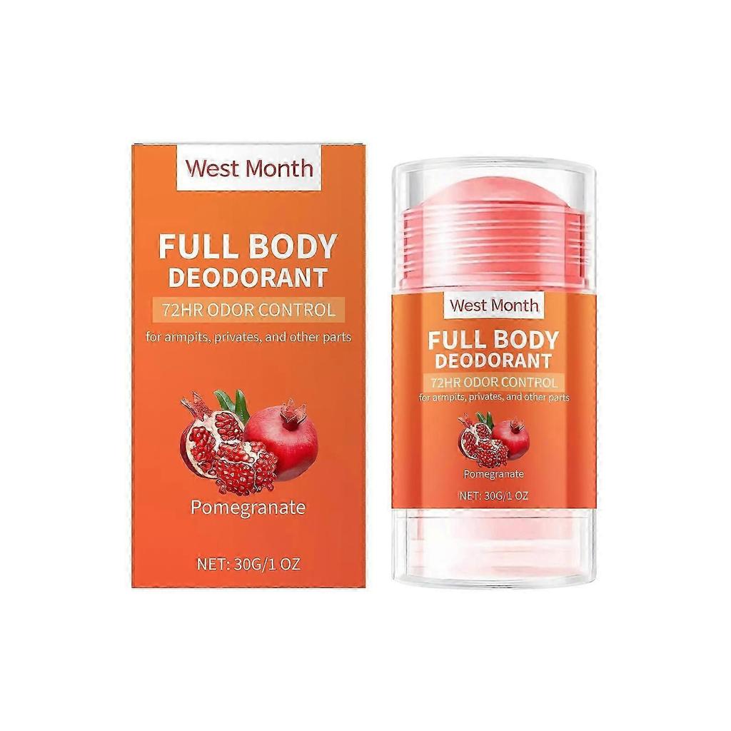 Pomegranate Deodorant Stick - Long-Lasting Body Care with Rosemary & Aloe Vera, 30g