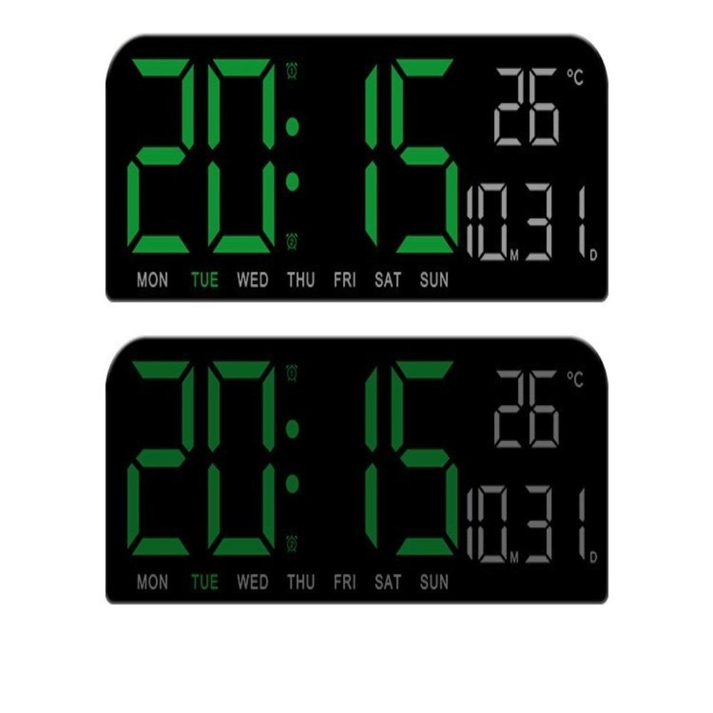 Large Display Digital Wall Clock Green LED Alarm Clock Large Digital Alarm Clock  For Home