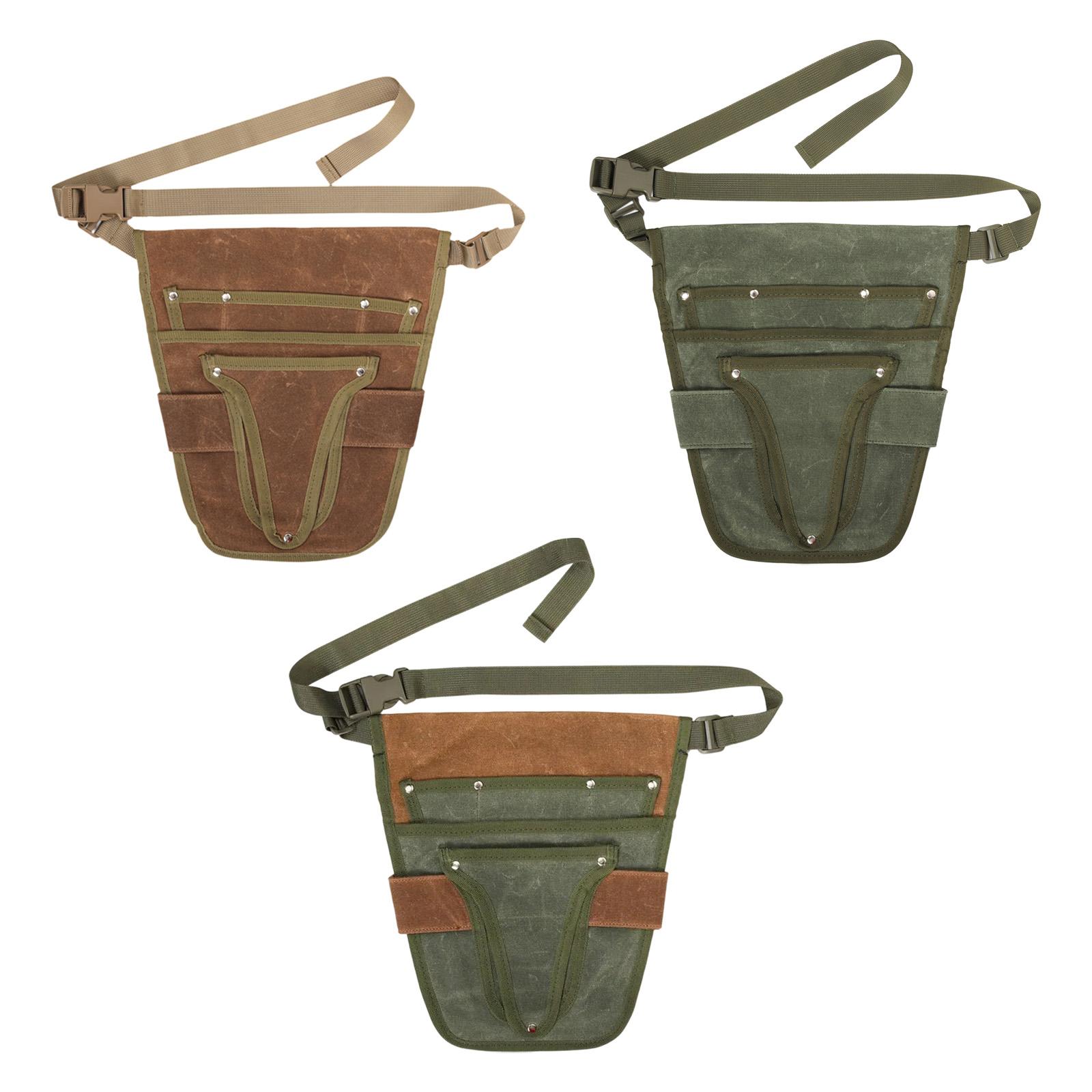 Garden Tool Pouch Utility Belt Apron with Multiple Pockets Heavy Duty DIY Garden marrone