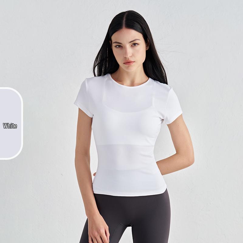 

Женский утягивающий топ для йоги: Удобная одежда с коротким рукавом для спортзала и на каждый день M
