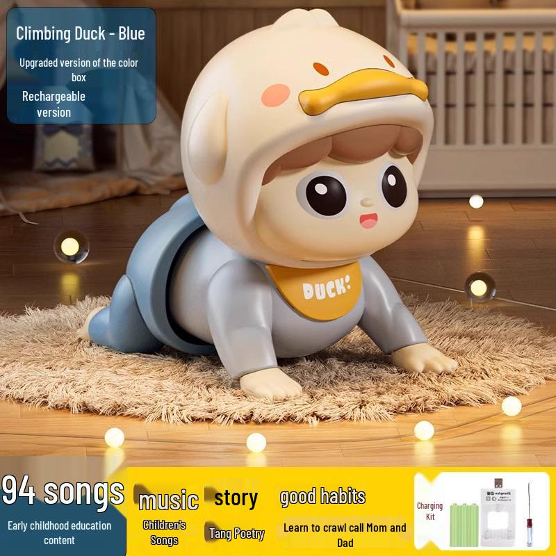 Baby Crawling and Learning Doll for 0-1 Year Olds – Head Lifting and Educational Training Toy for 3+ Months