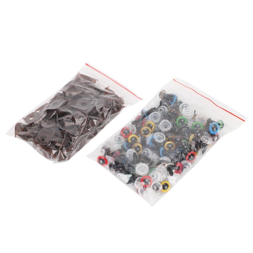 100pcs With Washer Plastic Safety Eyes Mix Color Puppet Toy Eyes Craft Eyes Animal Dolls
