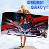 Neon Genesis Print Beach Towel, Large Soft Quick Dry Towel for Beach Camping Swimming