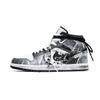 Air Jordan 1 Ink Path Abrasion Resistant Mid Top Vintage Basketball Shoes Unisex Black White DQ8426-132(Team997-)