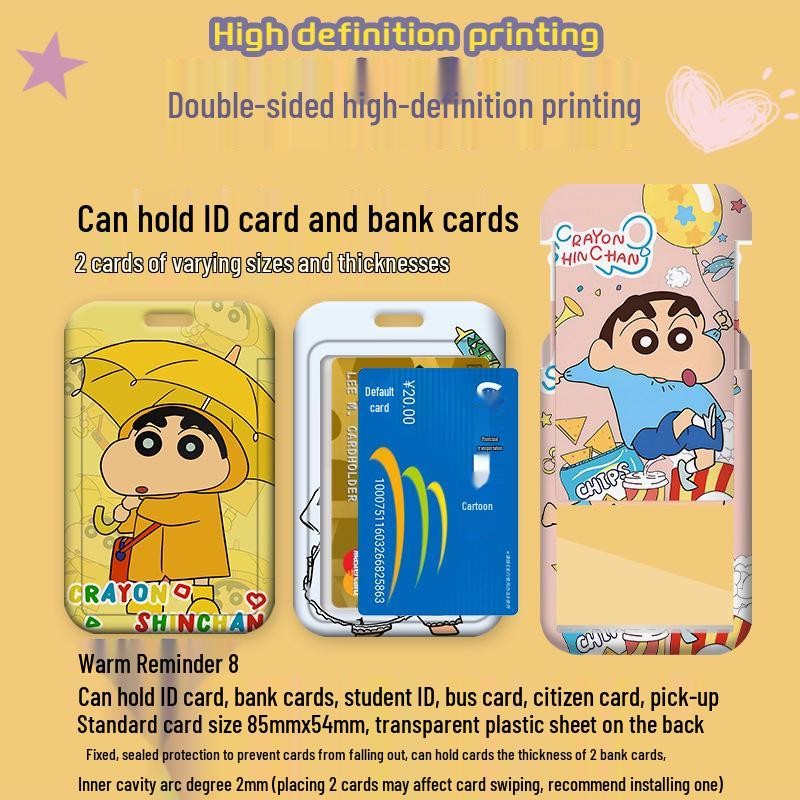 Crayon Shin-chan Cartoon Student Lanyard ID Badge Holder for Campus Use