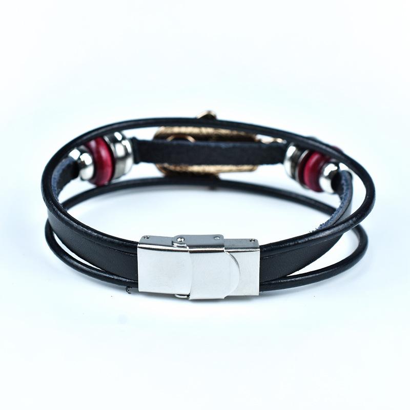 Fashion Palm Devil'S Eye Genuine Leather Bracelets For Women Men Jewelry Accessories Gift