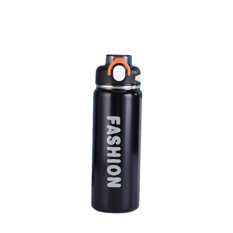 680ml 316 Stainless Steel Sports Water Bottle, One-Click Pop Flip Lid Leakproof Vacuum Insulated Thermos for Gym Hiking Travel