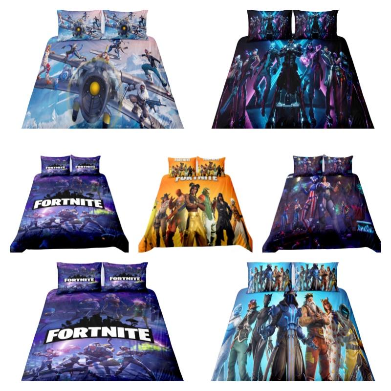 Fortnite Bedding Set 3-piece Bedding Set With Pillowcase And Duvet Cover Polyester Material