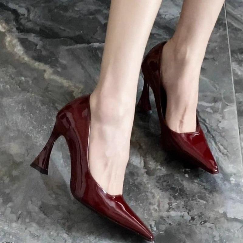 Jaro Léto Sexy Leopardí Vzor Dámské Boty Vysoké Podpatky Elegantní Kancelářské Vysoké Podpatky Dámské Sandály Špičaté Luxusní Jednoduché Boty